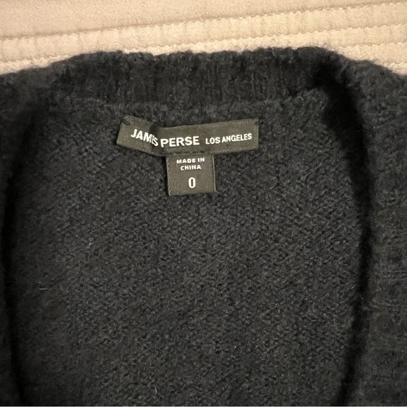 James Perse Soft Black Knit Sweater 100% Cashmere - Picture 2 of 5